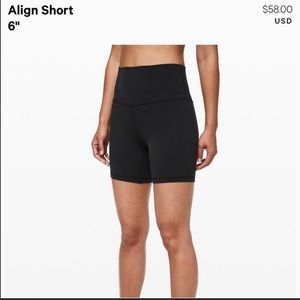 ISO lululemon black align shorts